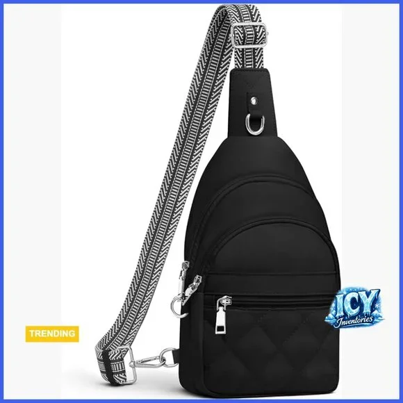 Nylon Anti-Theft RFID Crossbody Sling Bag with Puffer Design