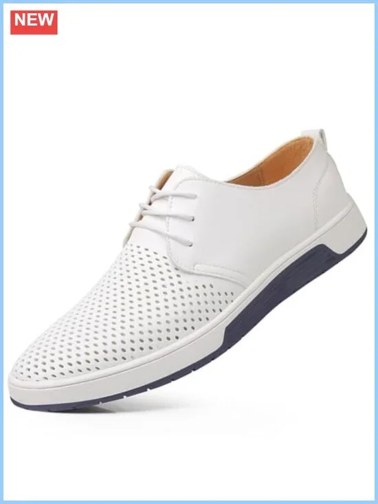 Men's Casual Oxford Dress Shoes Lace-Up Sneakers Faux Leather