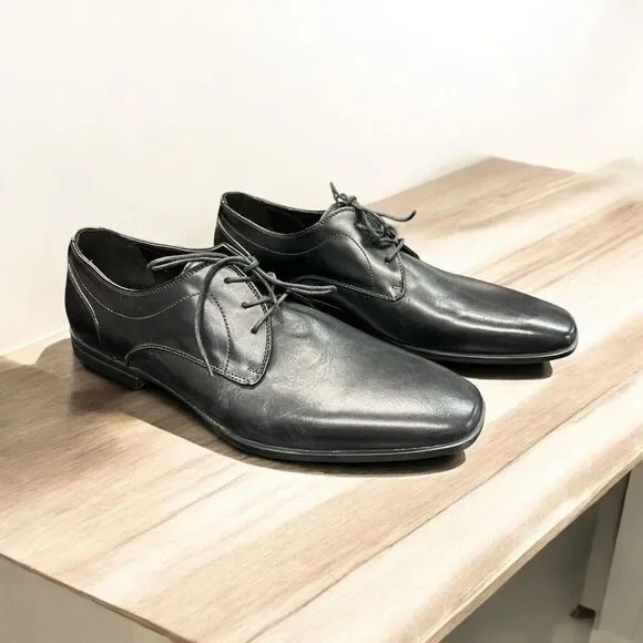 Giorgio Brutini Mens Oxford Dress Shoes Black‎ Leather Lace Up Size 14 M