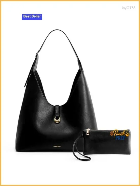 PU Leather Slouchy Hobo Bag Women Large Shoulder Tote with Wallet