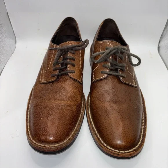 Cole Haan Air Giraldo Derby Brown Pebbled Leather Nike Air C08690 Mens 9.5M
