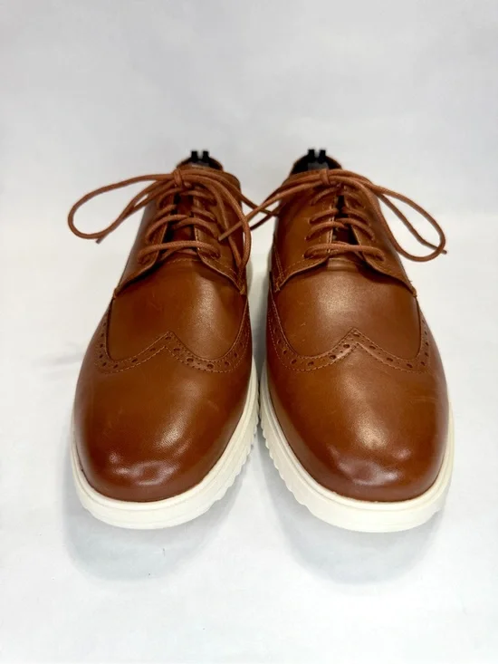 Cole Haan Grand+ Wingtip Oxford British Tan Leather Shoes 12M NWOT