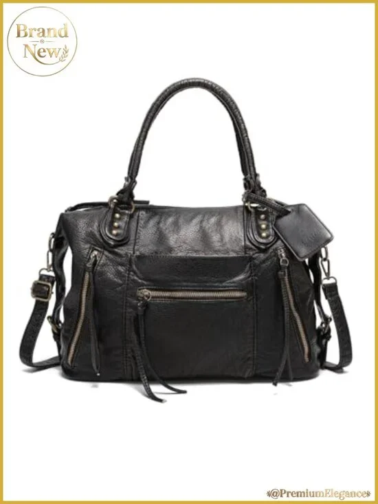 Vegan Leather Y2K Hobo Tote, Large Crossbody Purse with Tassel