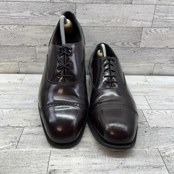 Florsheim 17067-05 Lexington Oxford Cap Toe Burgundy Leather Dress Shoes Men 10D