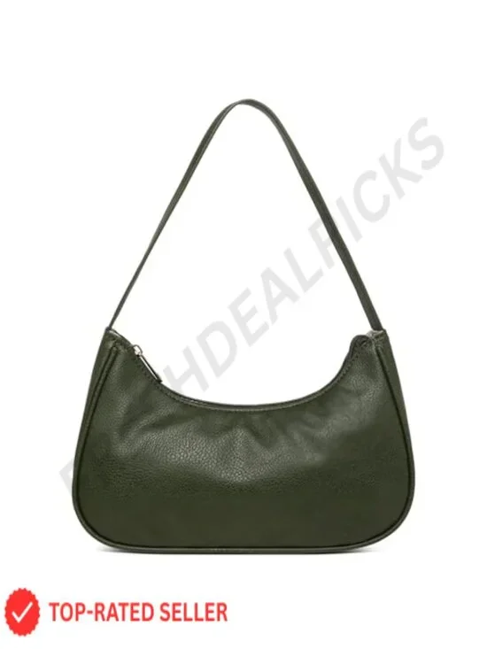 Vegan Leather Hobo Shoulder Bag with Zipper Closure Women's Retro Sling Tote