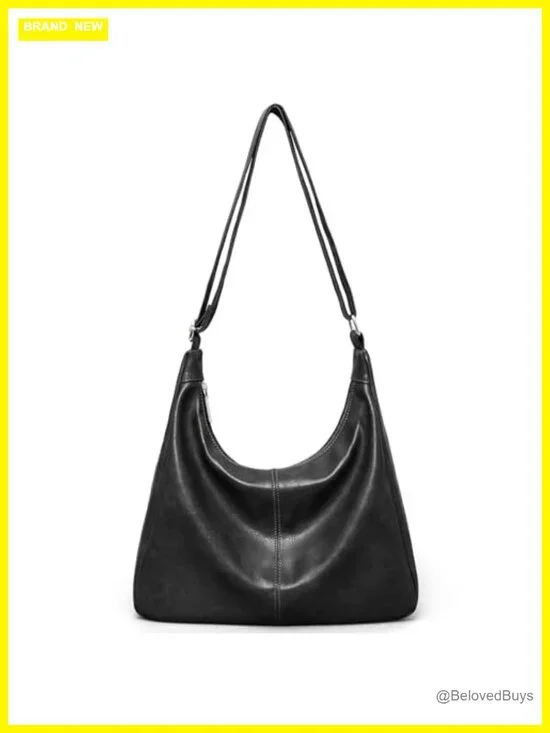 Vegan Leather Slouchy Hobo Bag Women Shoulder Tote Purse with Adjustable Strap