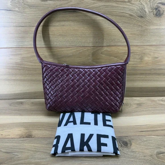 Walter Baker Hazel Hand Woven‎ Baguette Small Hobo Bag Soft Leather