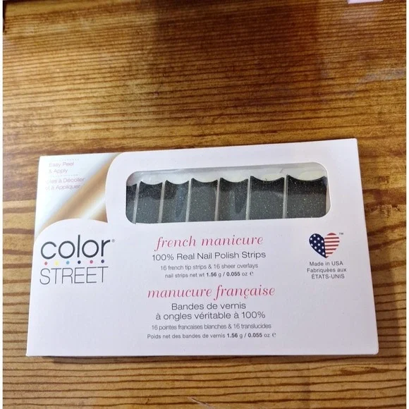 Color Street 100% Nail Polish Strips J'adore Glamour French Manicure Made in USA