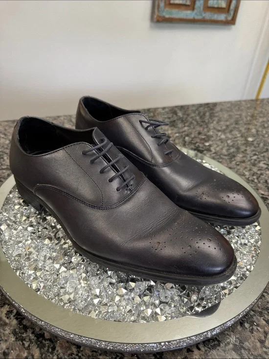 Nordstrom Black Leather Derby Dress Shoes EUC 11