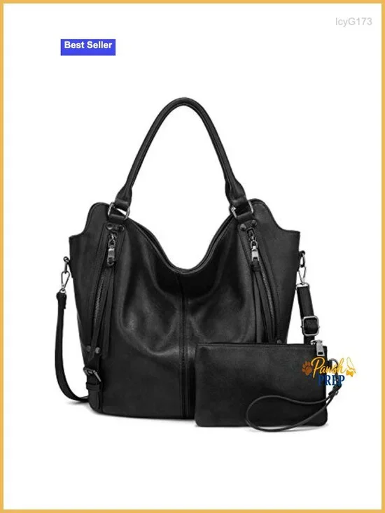 Women PU Leather Hobo Shoulder Bag Large Tote Purse with Adjustable Strap