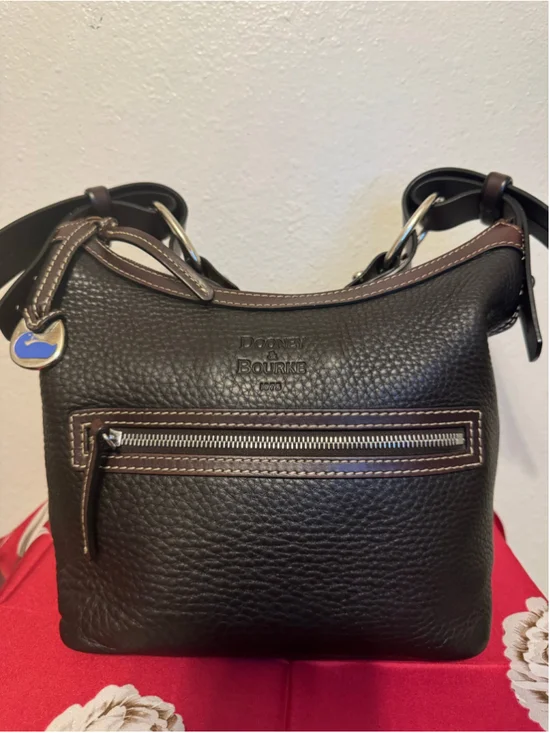 Dooney & Bourke black pebble leather HObO shoulder bag