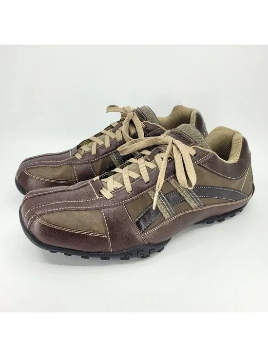 Skechers Citywalk Malton Leather Oxfords Sneakers Men's Size 14 Brown