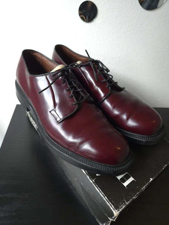 Allen Edmonds Men's 6115 Burgundy Leather Derby Oxfords Work Vintage Shoe 9.5