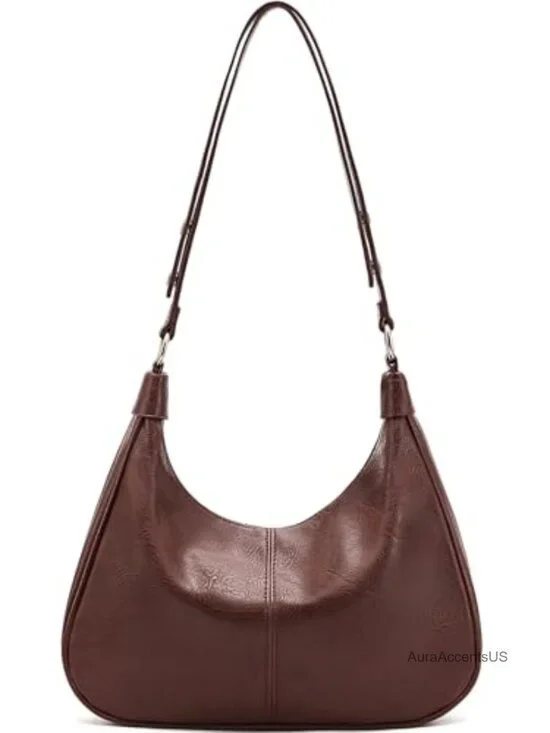 Crescent Shaped Hobo Bag Women Crossbody Shoulder Handbag PU Leather