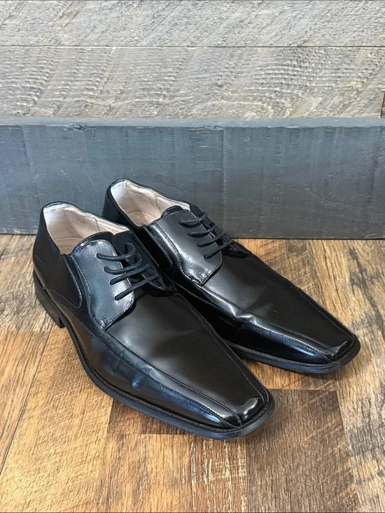 Stacy Adams Men’s Black Leather Split Toe Dress Shoes Size 10.5M