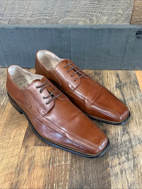 Stacy Adams Men’s Brown Leather Split Toe Dress Shoes Size 10.5M