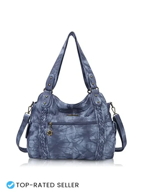 PU Leather Hobo Tote Crossbody Shoulder Bag Ladies Handbag Purse (NO COLOR)