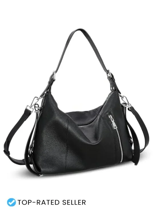 Genuine Leather Hobo Bag Women Tote Shoulder Crossbody Purse