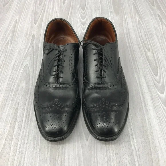 Allen Edmonds McAllister Black Leather Wingtip Oxford Dress Shoes Mens 11 E 6205