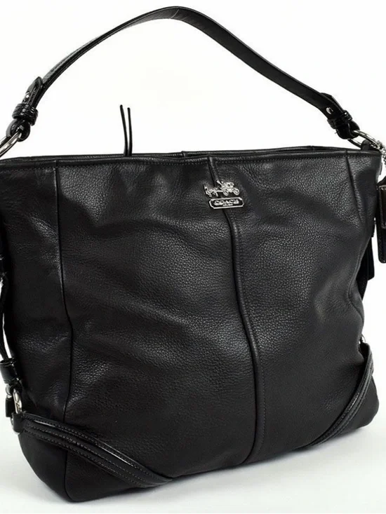 Coach Black Pebble Leather Shoulder Bag