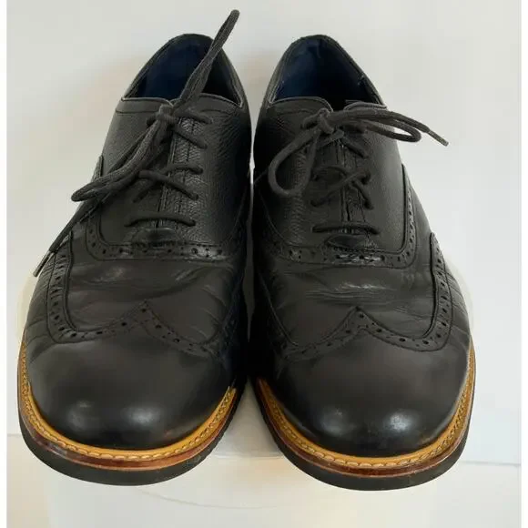 Cole Haan Great Jones Wingtip Brogue Black Leather Oxford C11233 Men's Shoes 10M