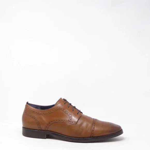 Cole Haan Mens Jefferson Grand 2.0 Oxford Shoes Brown Leather Brogue Cap Toe 13M
