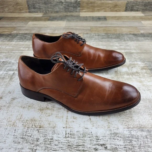 Cole Haan Benton Mens Oxford Shoes Sz 9 M Dark Brown Leather Lace Up Plain Toe