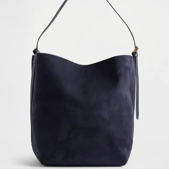 GAP Navy Vegan Suede Bucket Bag