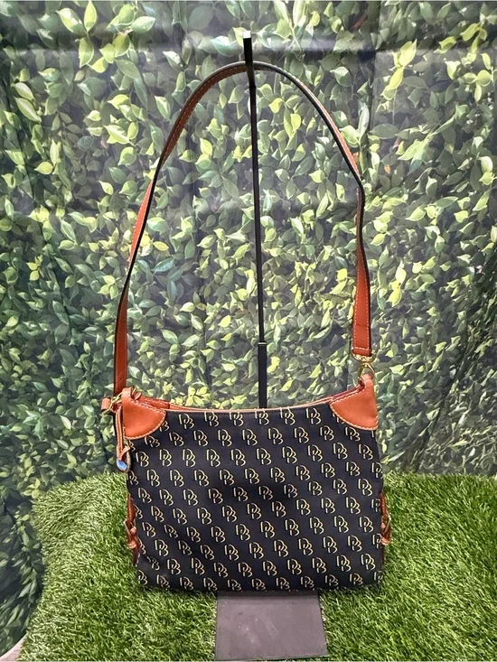 Authentic Dooney & Bourke Gretta Signature Monogram Hobo Shoulder Bag EUC