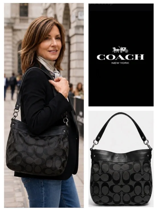 Coach Signature Zoe Vintage Hobo Signature Shoulder Bag