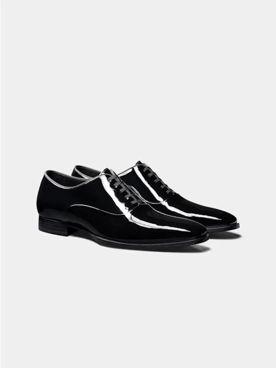 Suitsupply Glossy Black Patent Oxford Dress Shoes