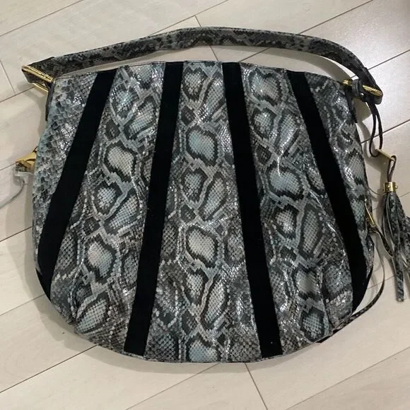 Aimee Kestenberg Women's Snakeskin Pebble Leather & Suede Tuscany Hobo Bag