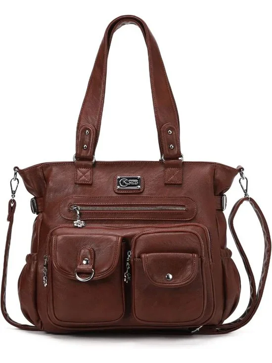 Stylish Large Vegan Leather Shoulder Tote Bag for Women - Chic Hobo Handbag