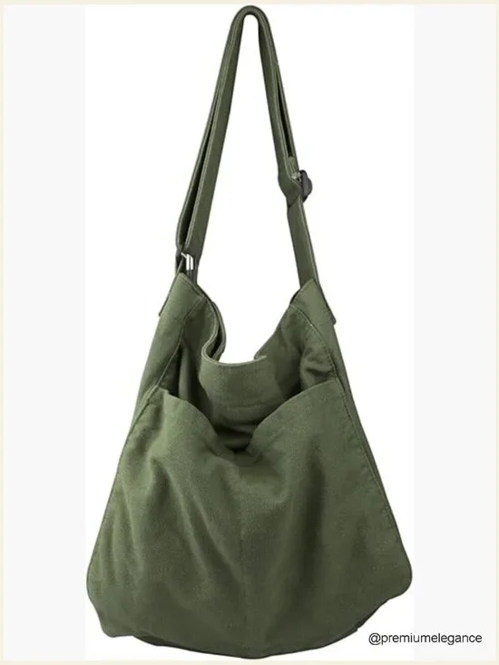 Canvas Hobo Crossbody Shoulder Tote Bag Multi-Pocket Casual Work Travel
