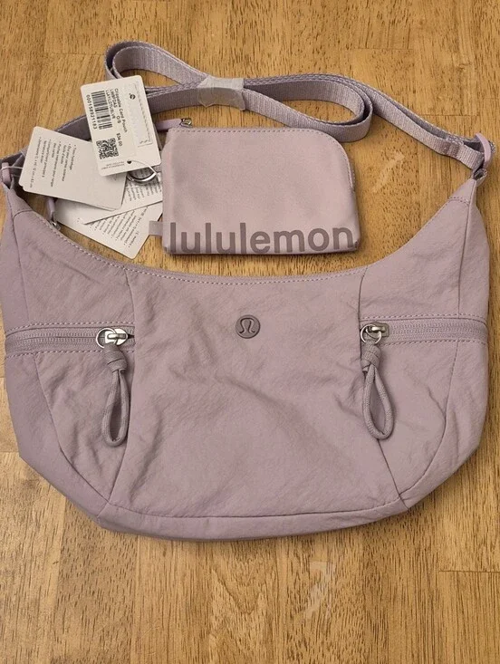Lululemon SET Lilac Play Slouchy Sling Crossbody Bag Lavender 3L & Card Wallet