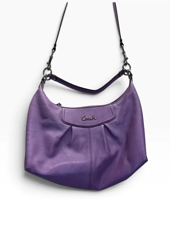 Coach 2012 Ashley F19761 Purple Leather Convertible Hobo Shoulder Crossbody Bag