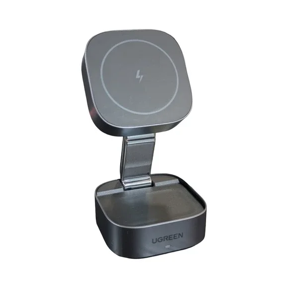 Nn5O UGREEN 2-in-1 Magnetic Wireless‎ Charger for iPhone & Airpods W526 Gray