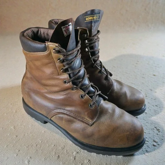 Vintage Red Wing‎ Gore-Tex Brown Soft Toe Boots Mens Size 13 EE Made In USA 1123