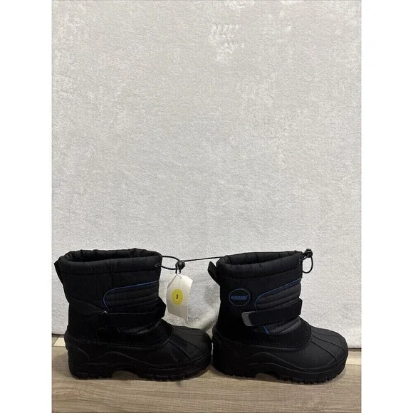 Khombu Men's Size 5M Black/Blue Peter Winter Snow Boots Waterproof NWT