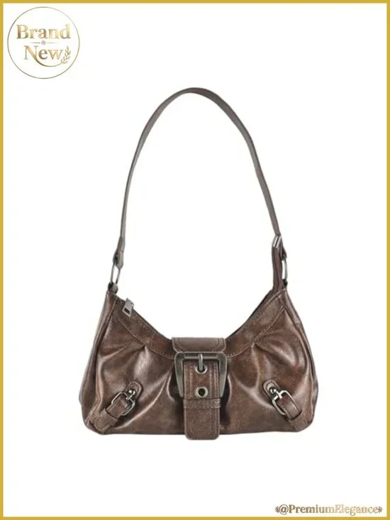 Y2K Crescent Hobo Shoulder Bag Vegan Leather Purse for Women