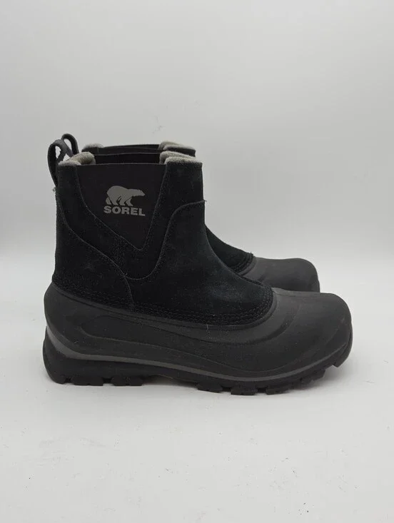 Sorel Buxton Pull On Waterproof Insulated Snow Boots Black Men's 9