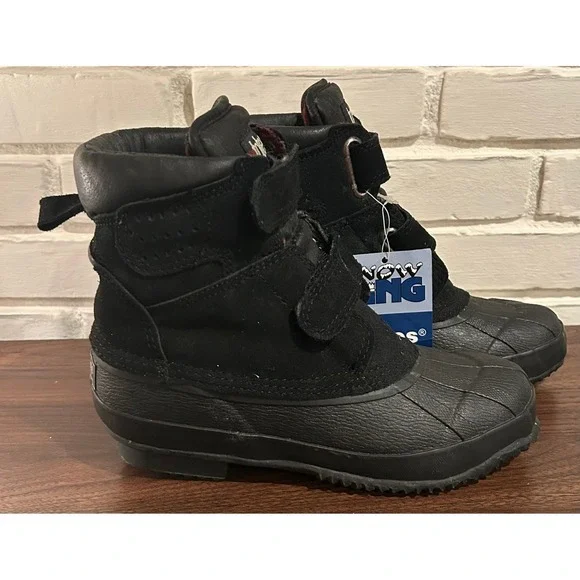NWT Totes Black Leather Suede Duck Boots Size 7D Steel‎ Shank Winter Snow