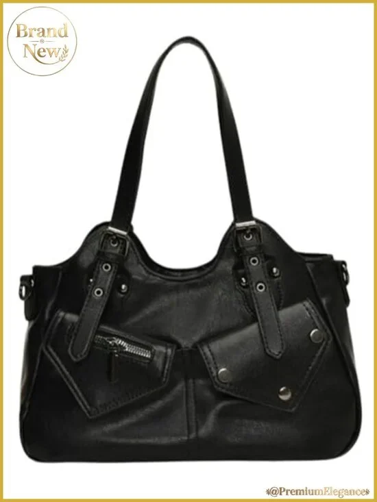 Vintage Large Capacity Leather Hobo Tote Bag Women Shoulder Crossbody Purse Y2K