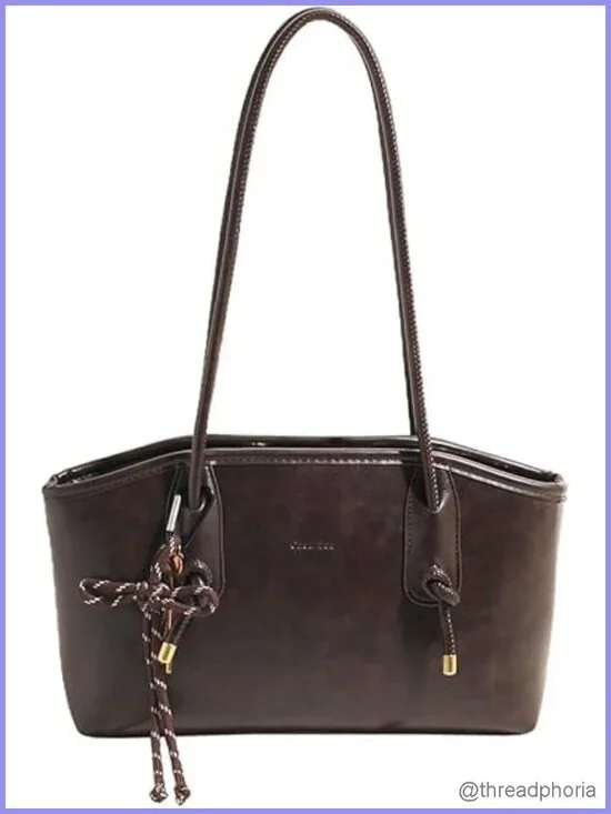 Vintage Hobo Handbag for Women Y2K Fall Purse Top Handle Shoulder Bag Faux