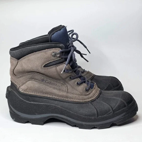 Columbia Snow King Men's Boots Size 10 Gray Black Suede Rubber Hiking Hi Shoes‎