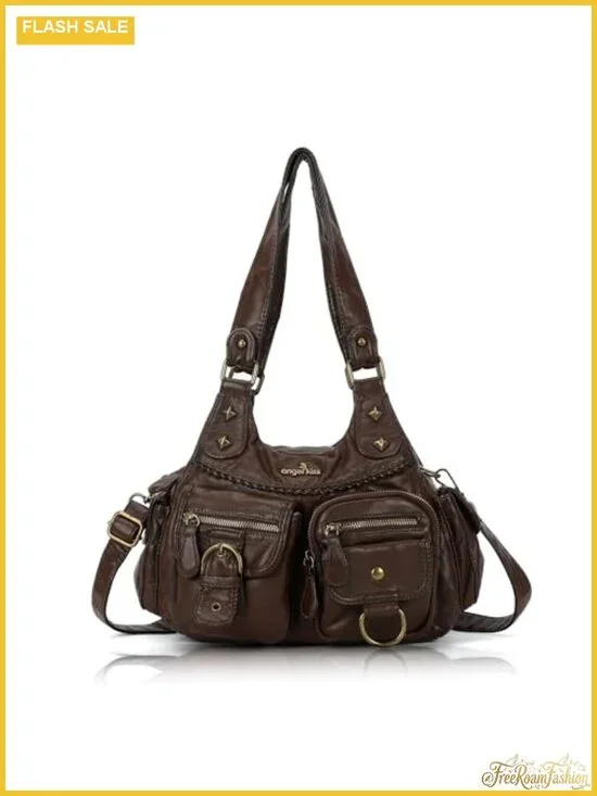 Vegan Leather Hobo Bag Women Shoulder Crossbody Purse with Pockets