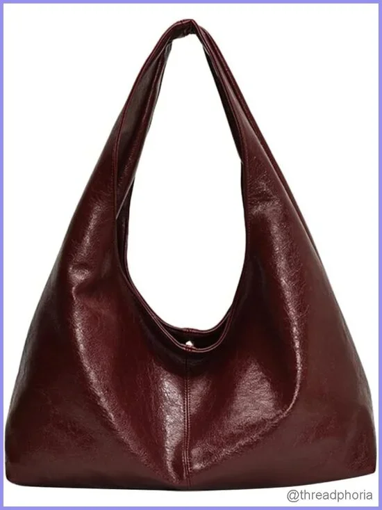 Large Slouchy Hobo Tote Bag Faux Leather Work Tote