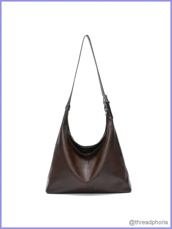 Large Vegan Leather Hobo Bag Slouchy Shoulder Purse Work Tote