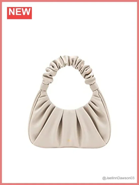 Vegan Leather Ruched Hobo Handbag Shoulder Bag Magnet Closure
