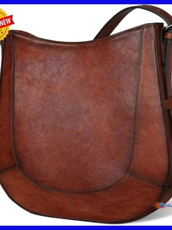 Genuine Leather Hobo Crossbody Bag with Adjustable Strap for Women